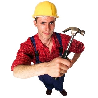 man with hammer